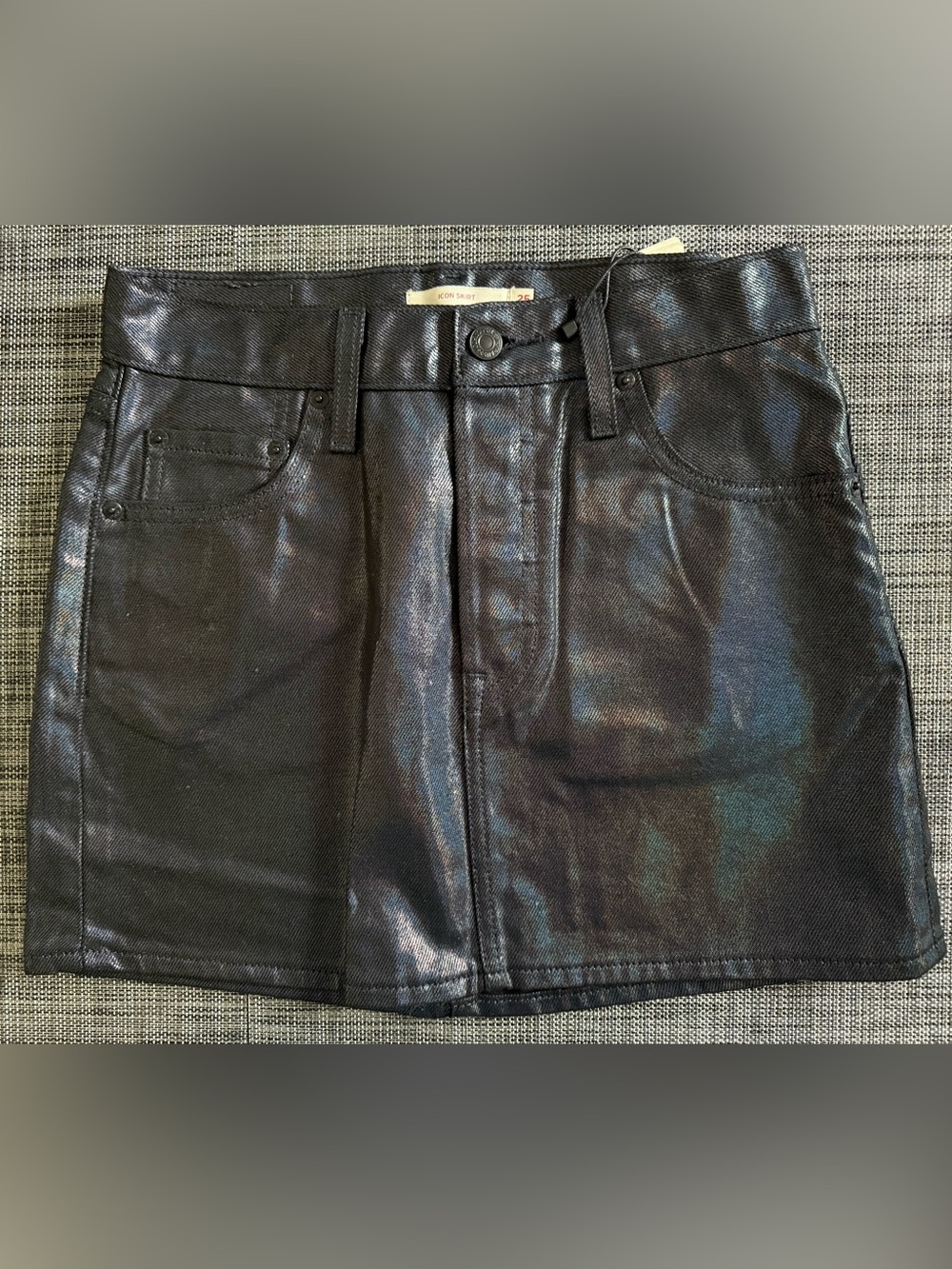 Women's Levi's ICON Black Slim Coated Jean skirt